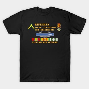 1st Bn 14th Inf - 4th ID - Rifleman - PVT - Vietnam Vet T-Shirt